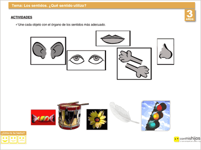 Dibujos para colorear de los 5 sentidos para niños - Imagui