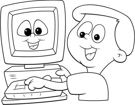 Dibujos para colorear de computadoras para niños - Imagui