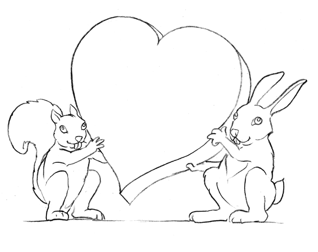 Dibujos de conejos enamorados - Imagui