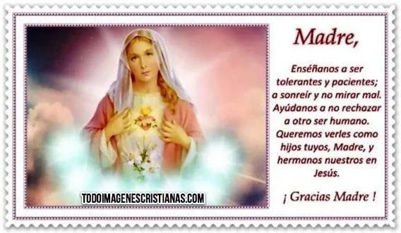 Imágenes Cristianas con oración a la Vírgen María - Imágenes ...