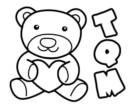 Dibujos para colorear oso con la palabra - Imagui