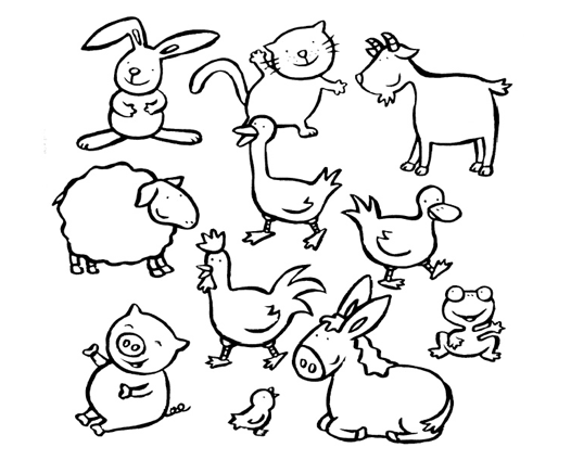 Imágenes y dibujos de Animales de Granja para Colorear - Para niños