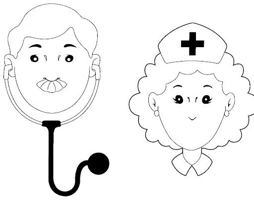 Imagenes de un doctor y enfermera para colorear - Imagui