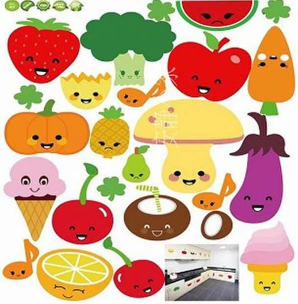 Imagenes de frutas y verduras animadas a color - Imagui