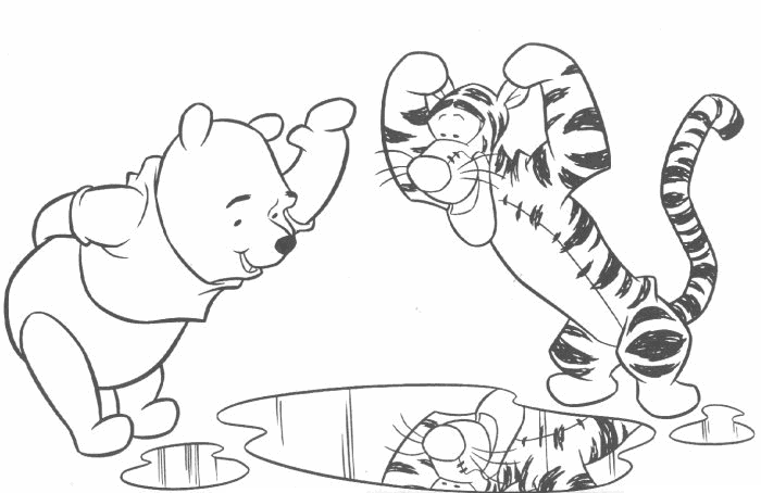 Imagen para colorear Winnie the pooh y tiger | Imagenes.Horabuena.com