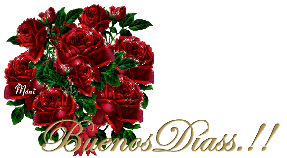 80 Buenos Días a Ti gifs.: Ramo de Rosas