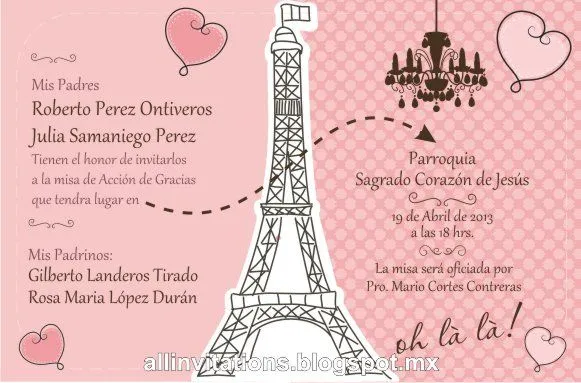 Tema Paris para XV Años | All Invitations