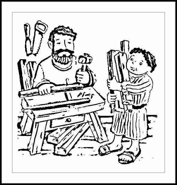 Jesus ayudaba a su padre en la carpinteria para colorear - Imagui