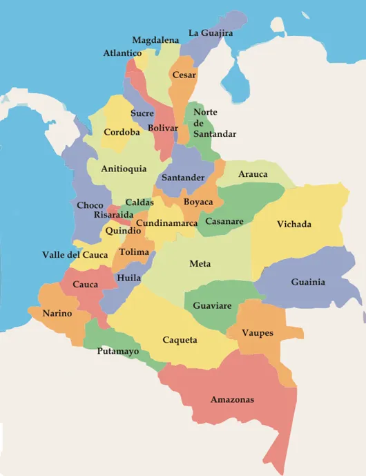 Mapas de colombia con sus limites - Imagui