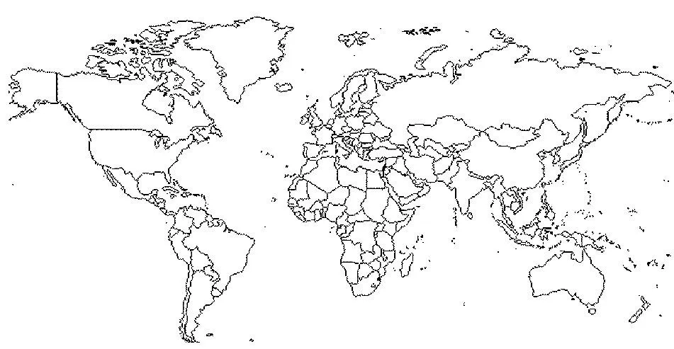 Mapa mundi sin colorear - Imagui