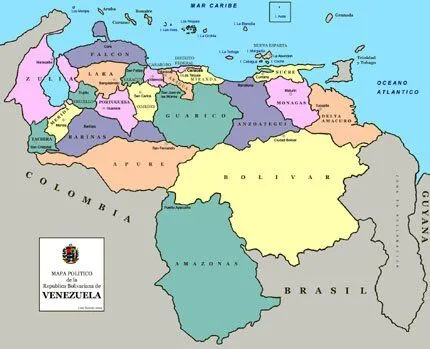 Mapa de venezuela con estados y sus capitales - Imagui