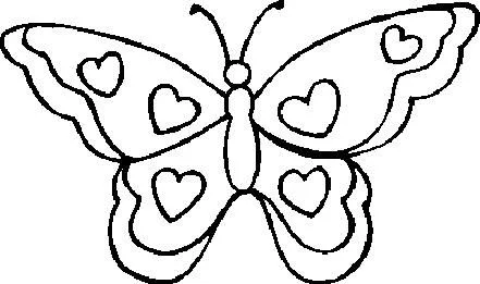 Dibujo de Mariposa con corazones para colorear Dibujo de Mariposa con corazones para colorear