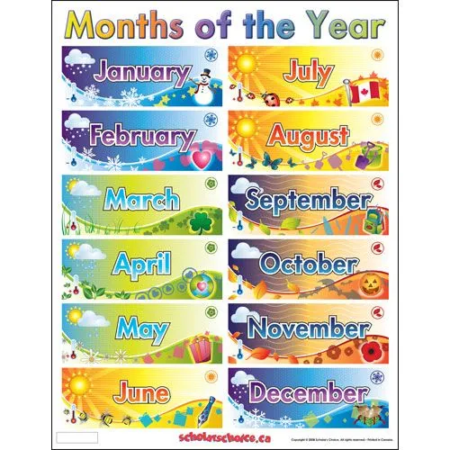 Imagenes los meses del año en inglés - Imagui
