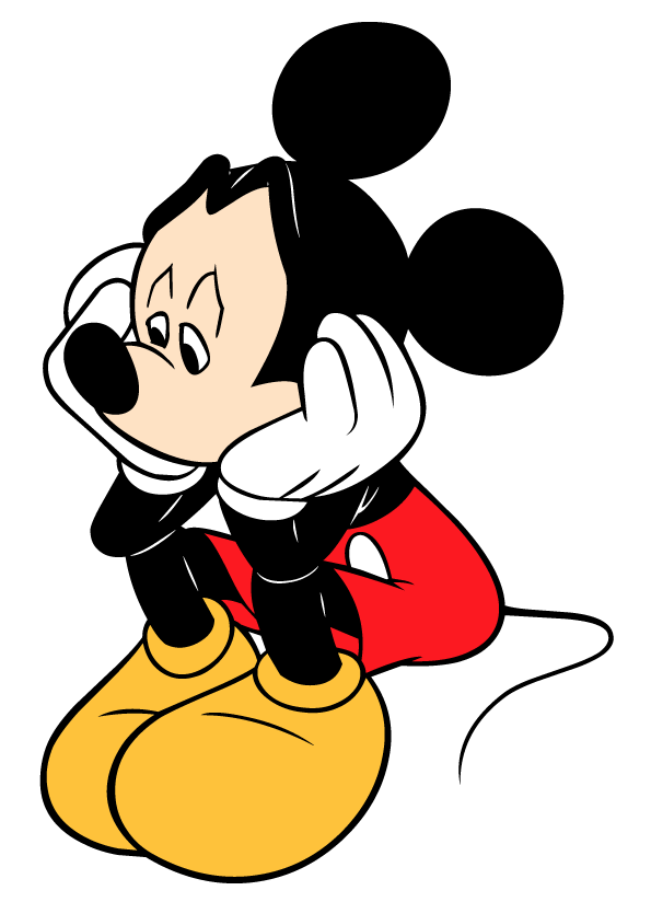 Mickey mouse está triste;