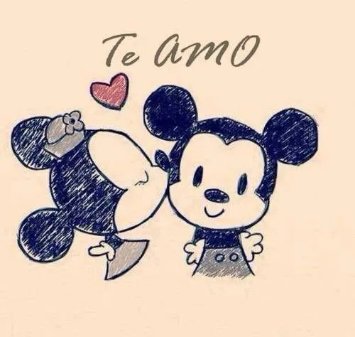 Imagenes de Minnie y Mickey bebé con frases de amor - Imagui
