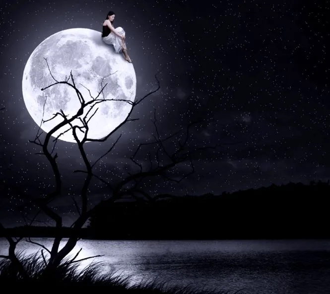 Luna de noche con estrellas - Imagui