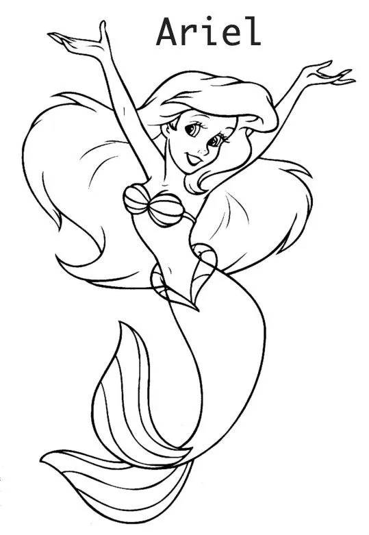Imagenes de princesa Ariel para colorear - Imagui