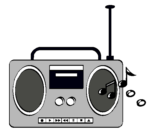 Dibujo un radio animado para colorear - Imagui