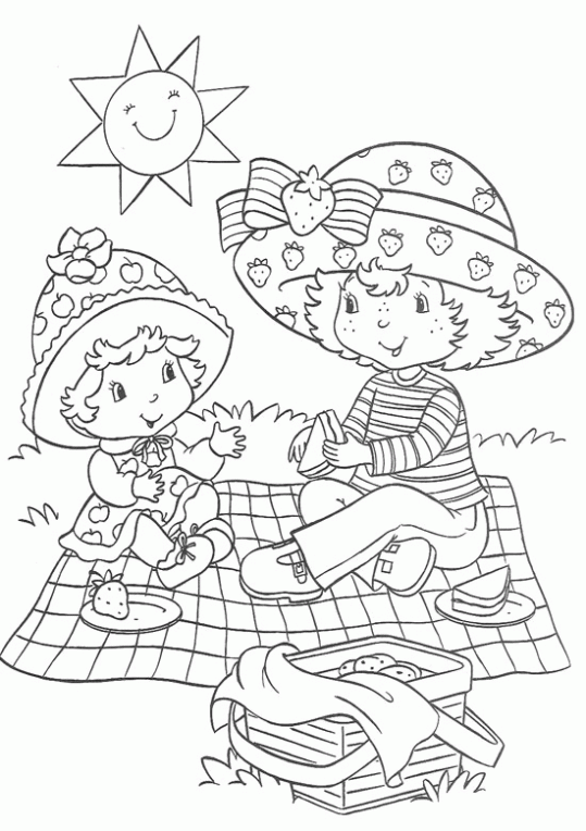Dibujo de Rosita Fresita de picnic. Dibujo para colorear de Rosita ...