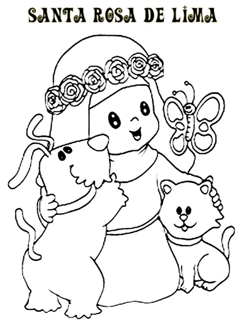 Imágenes de santa rosa de lima para colorear para niños - Imagui