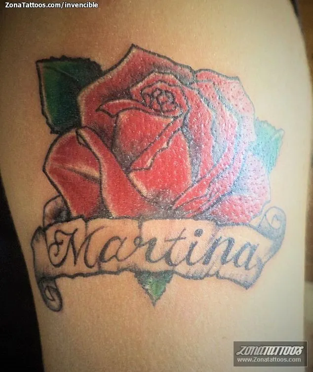 Imagenes de tatuajes de rosas con nombre - Imagui