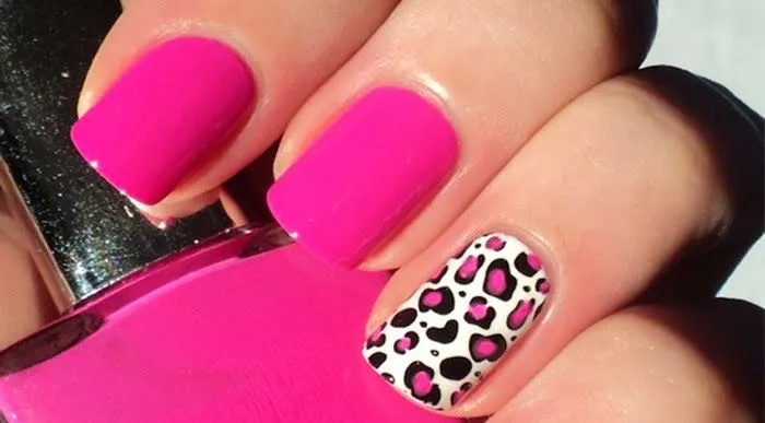 Imagenes para Tumblr: Uñas decoradas en rosa y animal print