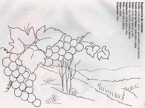 Dibujos de uvas para bordar - Imagui