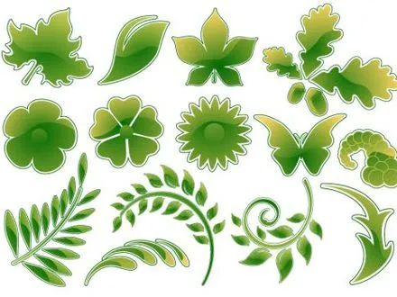 imágenes vectoriales de distintos tipos de hojas | Recursos Photoshop
