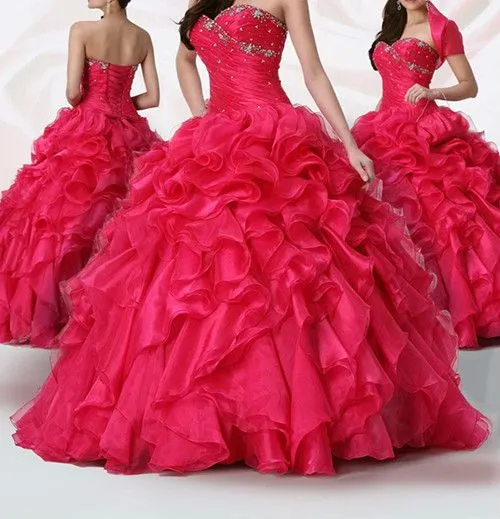 Imagenes de vestidos de XV años color rosa coral - Imagui