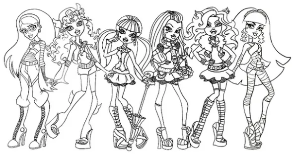 Images monster high coloring pages for girls 10 and up