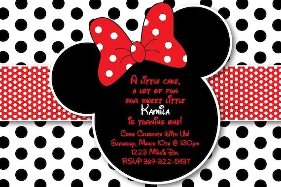 Custom Red and Black Polka Dot Minnie Mouse by HeathersCreations11