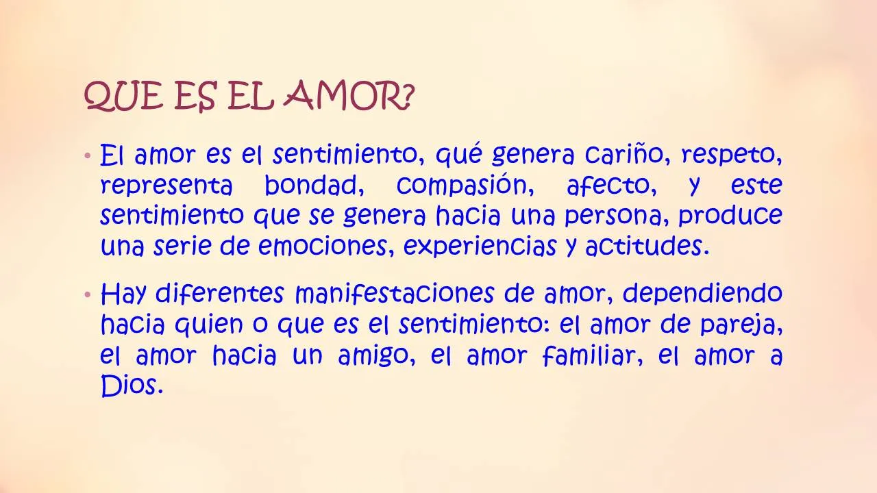 LA IMPORTANCIA DEL AMOR: DEFINICIÓN DEL VALOR LA IMPORTANCIA DEL AMOR: DEFINICIÓN DEL VALOR