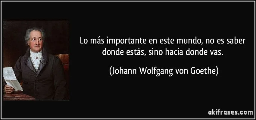 Lo más importante en este mundo, no es saber donde estás, sino ... Lo más importante en este mundo, no es saber donde estás, sino ...