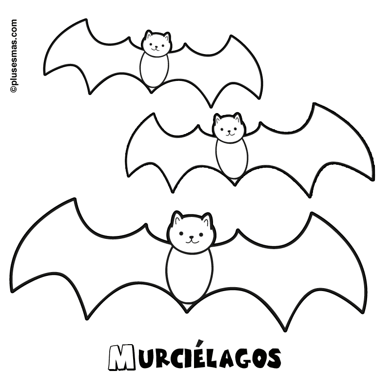 Imprimir: Colorear murciélagos de halloween
