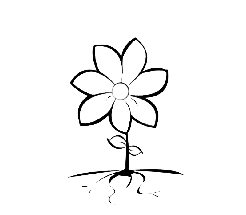 Imprimir dibujos para colorear : Flor de seis pétalos