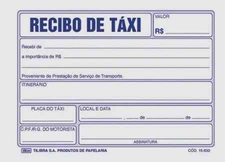Imprimir Modelos Recibos Corrida Táxi - Recibo Taxista