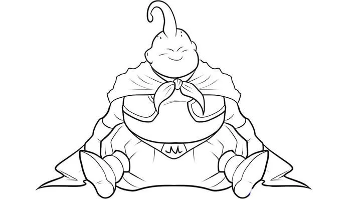 Free coloring pages of fat buu