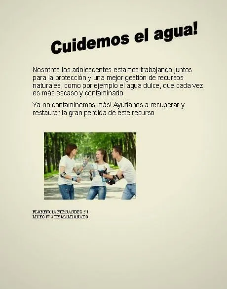 Informatiquisimo2013: Afiche sobre el cuidado del agua hecho por ...