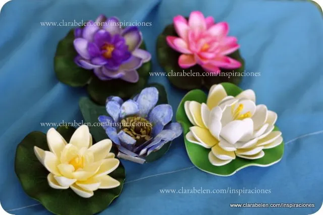 Como hacer flores de loto en goma eva - Imagui
