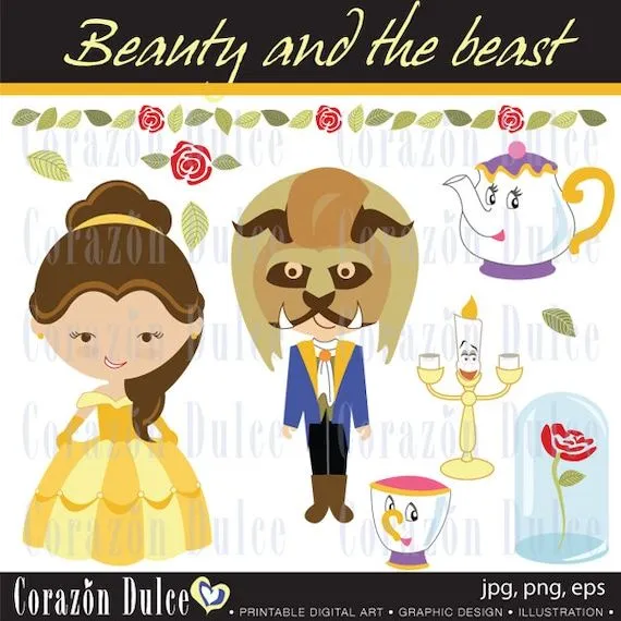 INSTANT DOWNLOAD Beauty and the beast Personal by corazondulce