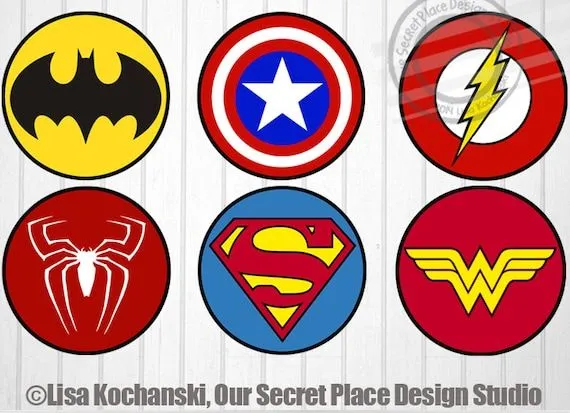 INSTANT DOWNLOAD Superhero Logos Superhero por OurSecretPlace