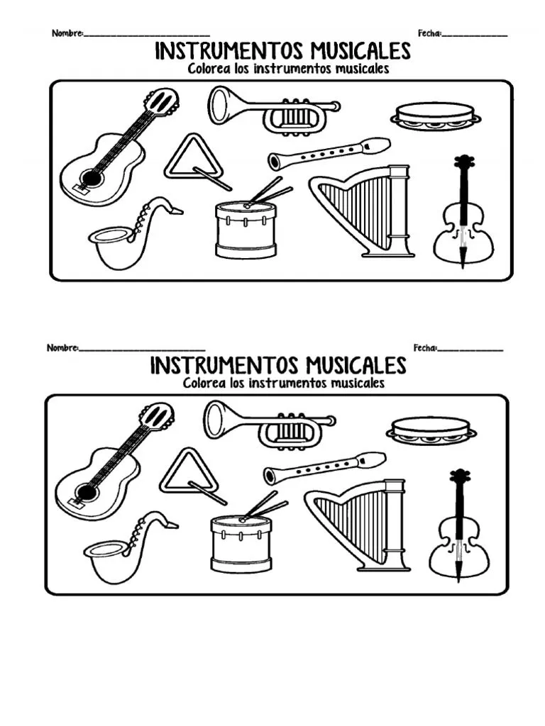 Instrumentos para Colorear | PDF