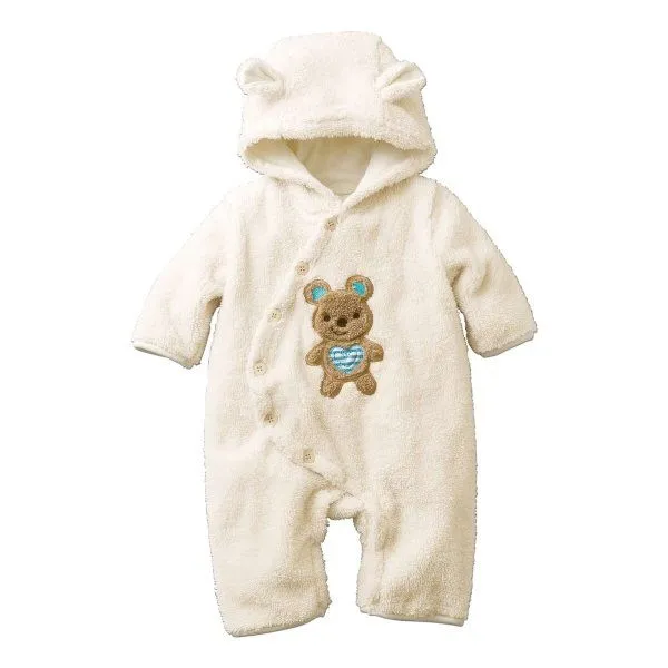 Invierno de moda del algodón del bebé con capucha mameluco, Niños ...