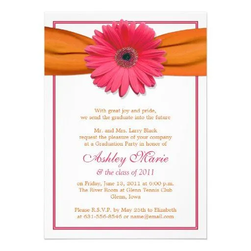 Invitación anaranjada de la graduación de la cinta de Zazzle. Invitación anaranjada de la graduación de la cinta de Zazzle.