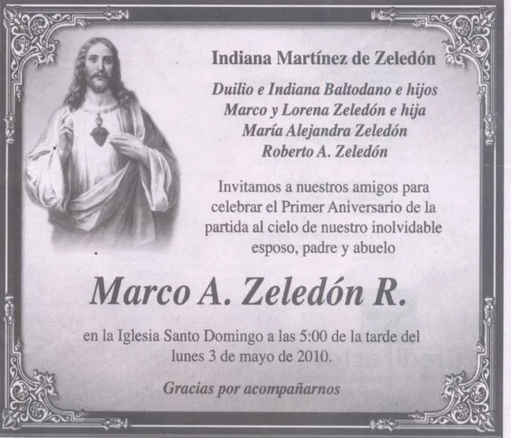 Invitación a Primer Aniversario de fallecido de nuestro inolvidable Marco  A. Zeledón R. | Primer aniversario, Frases para papa, Aniversario