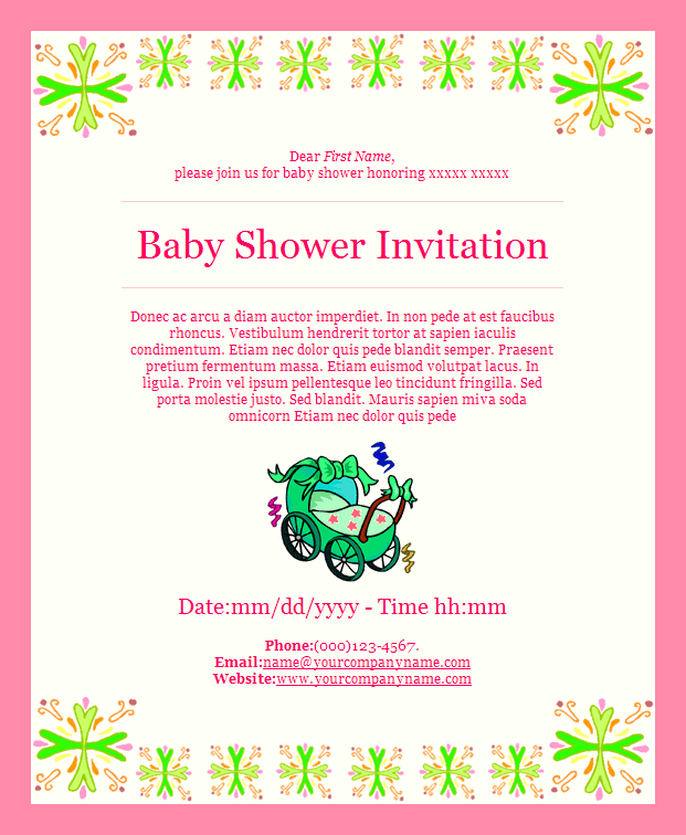 Tarjetas de invitación para baby shower para enviar por e-mail ...