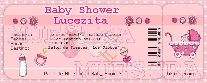 INVITACION BABY SHOWER TIPO BOLETO DE AVION