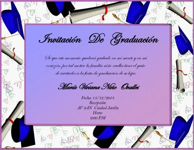 Invitación a cena de graduación - Imagui