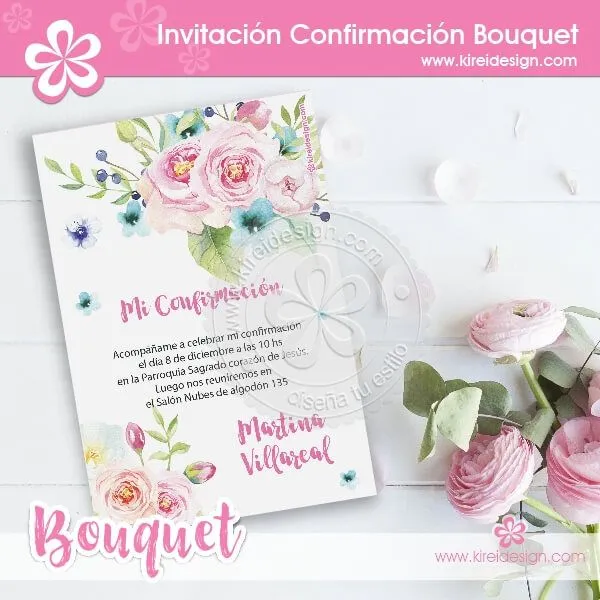 Invitación Confirmación Bouquet | kireidesign
