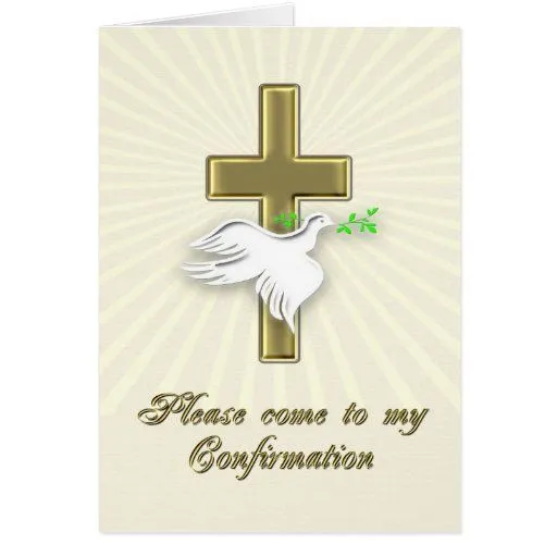 Invitación de la confirmación con una cruz de oro tarjeta de ...